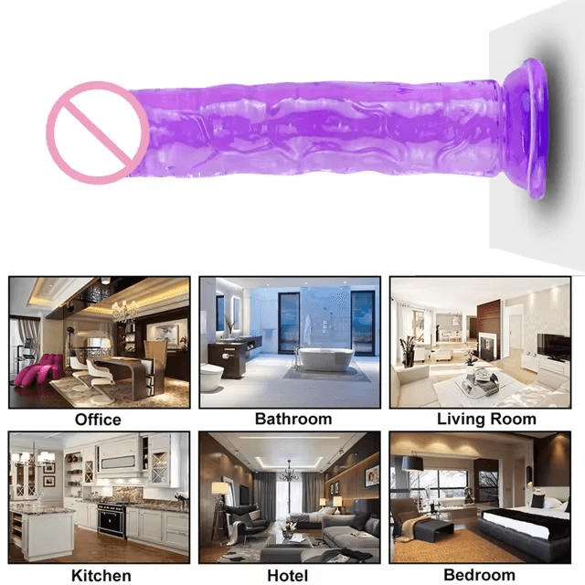 Realistic Dildo Anal Masturbator Sex Toys for Couples Crystal Jelly Dildo Suction Cup Penis Thrusting Dildo for Women