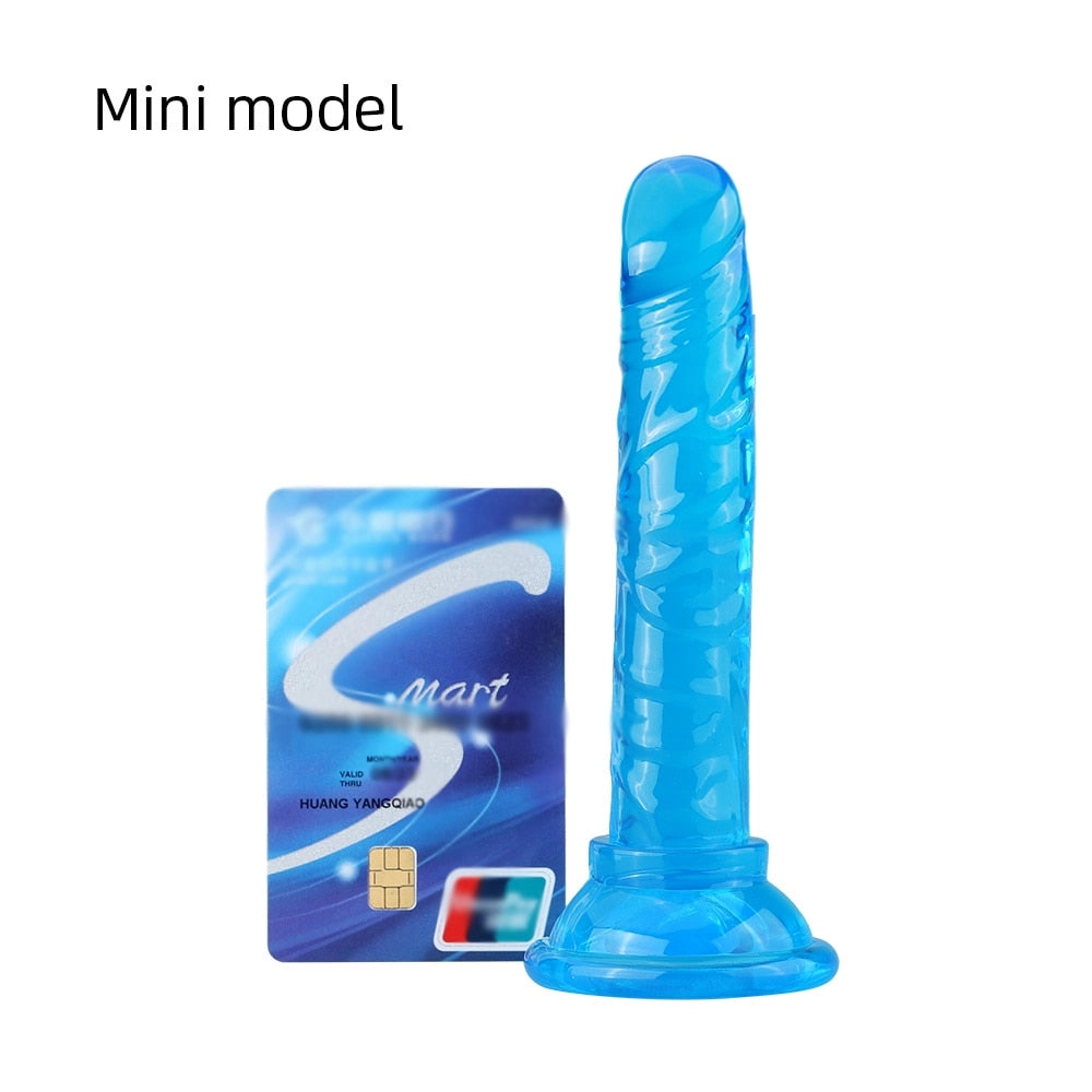 Realistic Dildo Anal Masturbator Sex Toys for Couples Crystal Jelly Dildo Suction Cup Penis Thrusting Dildo for Women