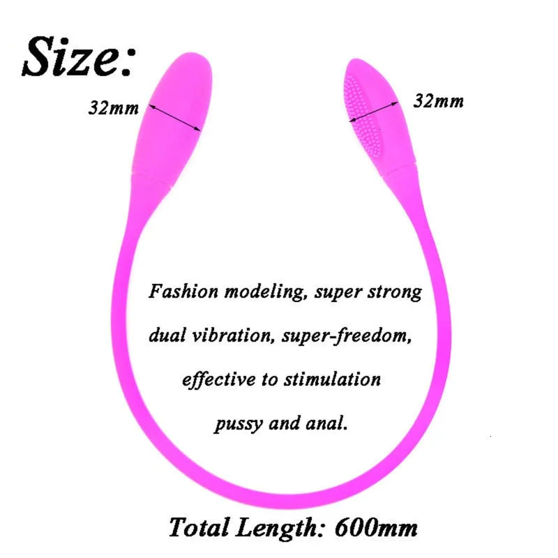 Rechargeable Dual Vibrator 7 Speeds Double Head Jump Egg Bullet Dildo Vibrator Anal Butt Plug for Couple