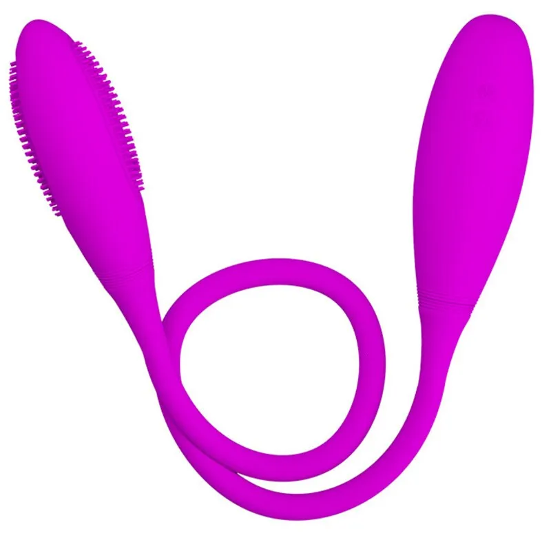 Rechargeable Dual Vibrator 7 Speeds Double Head Jump Egg Bullet Dildo Vibrator Anal Butt Plug for Couple