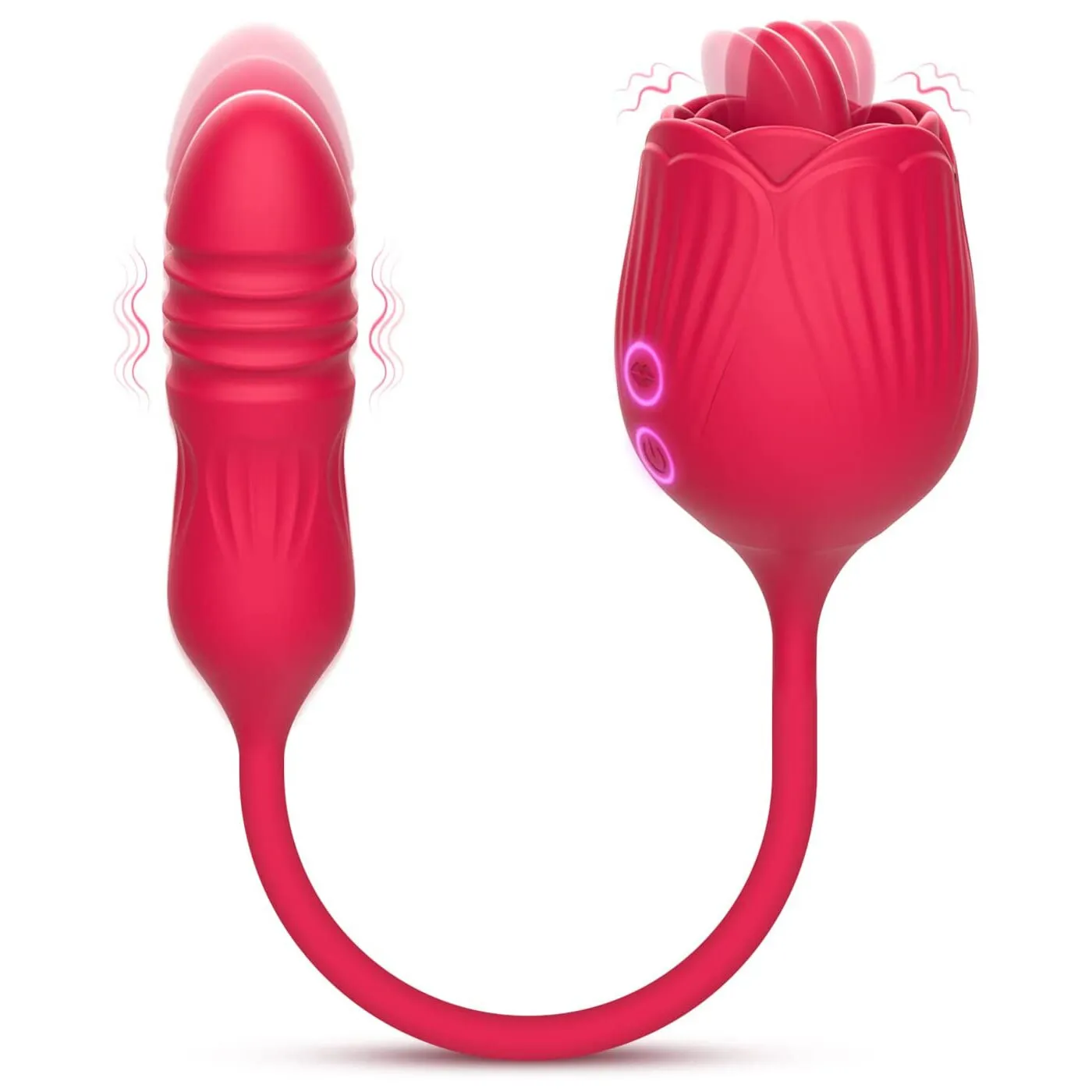 Rechargeable Dual Vibrator 7 Speeds Double Head Jump Egg Bullet Dildo Vibrator Anal Butt Plug for Couple