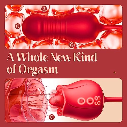 Rose Vibrator with Rotating Tongue & Thrusting Vibrator