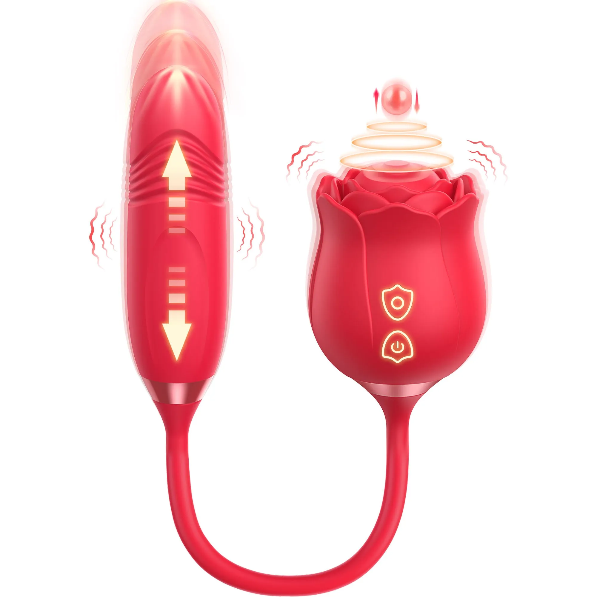 Rose Vibrator With Tapping & Thrusting Modes