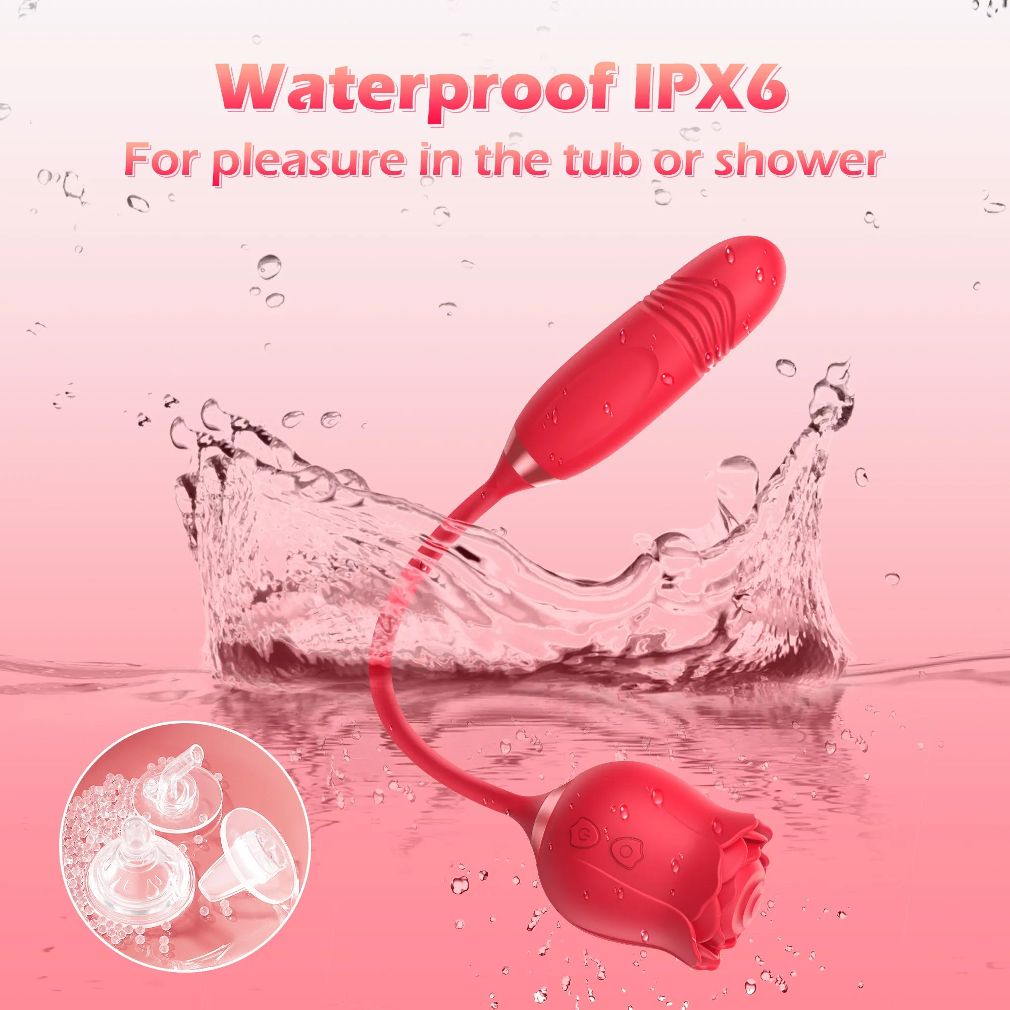 Rose Vibrator With Tapping & Thrusting Modes