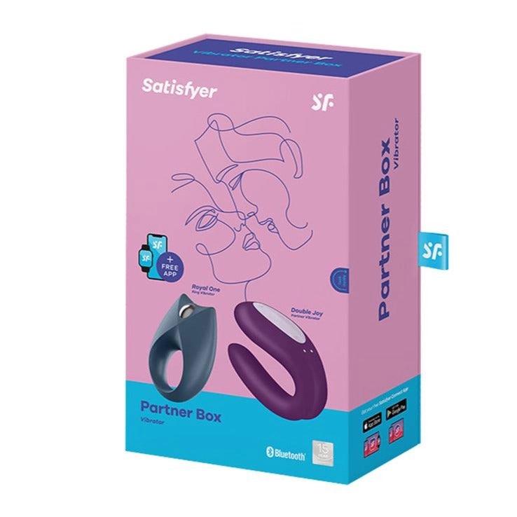 Satisfyer Partner Box 2 | Bluetooth App Controlled Double Joy Couples Vibrator & Royal One Cock Ring