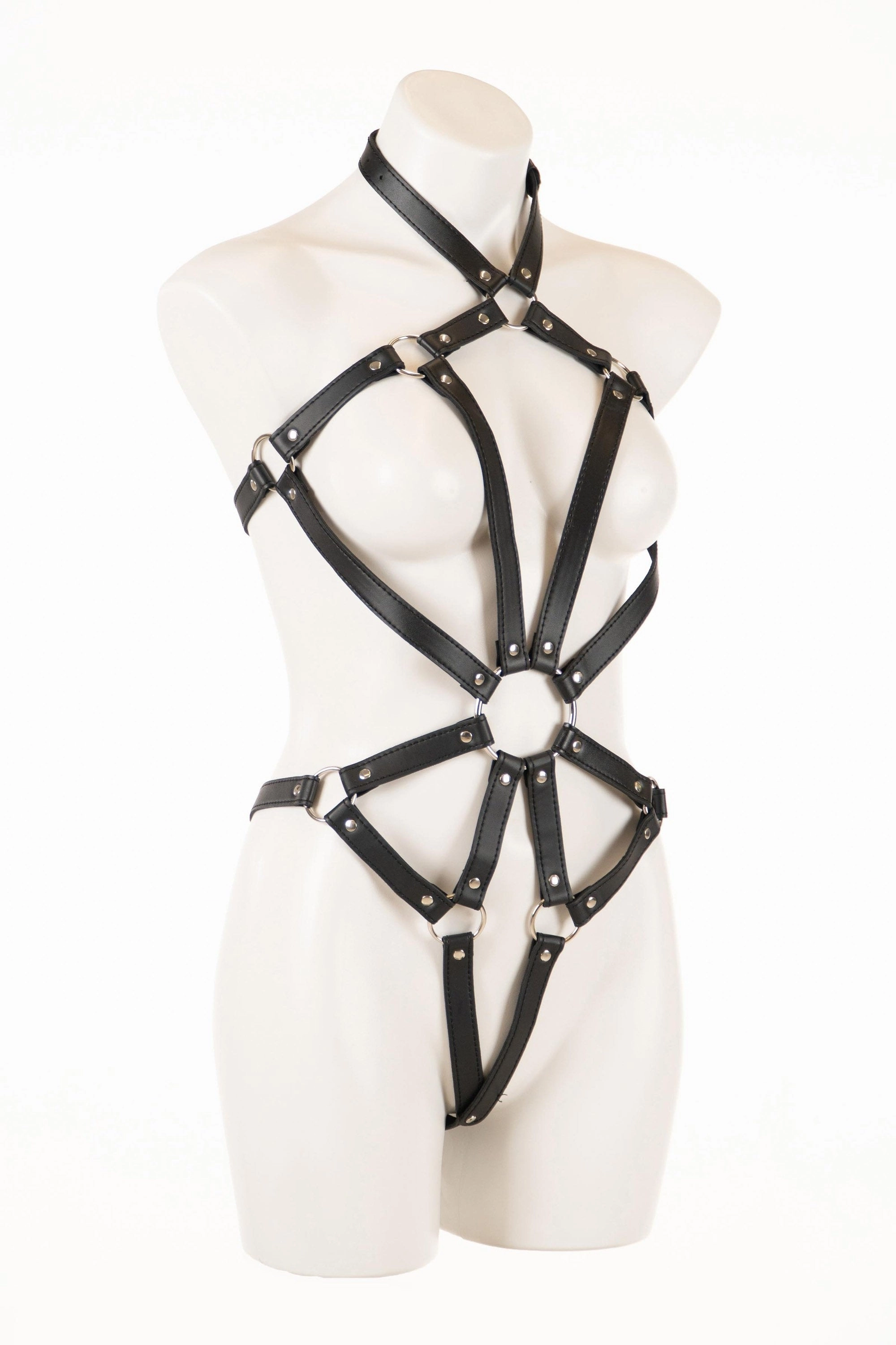 Sexy Full body leather harness lingerie, Rave Wear lingerie, Bdsm erotic lingerie