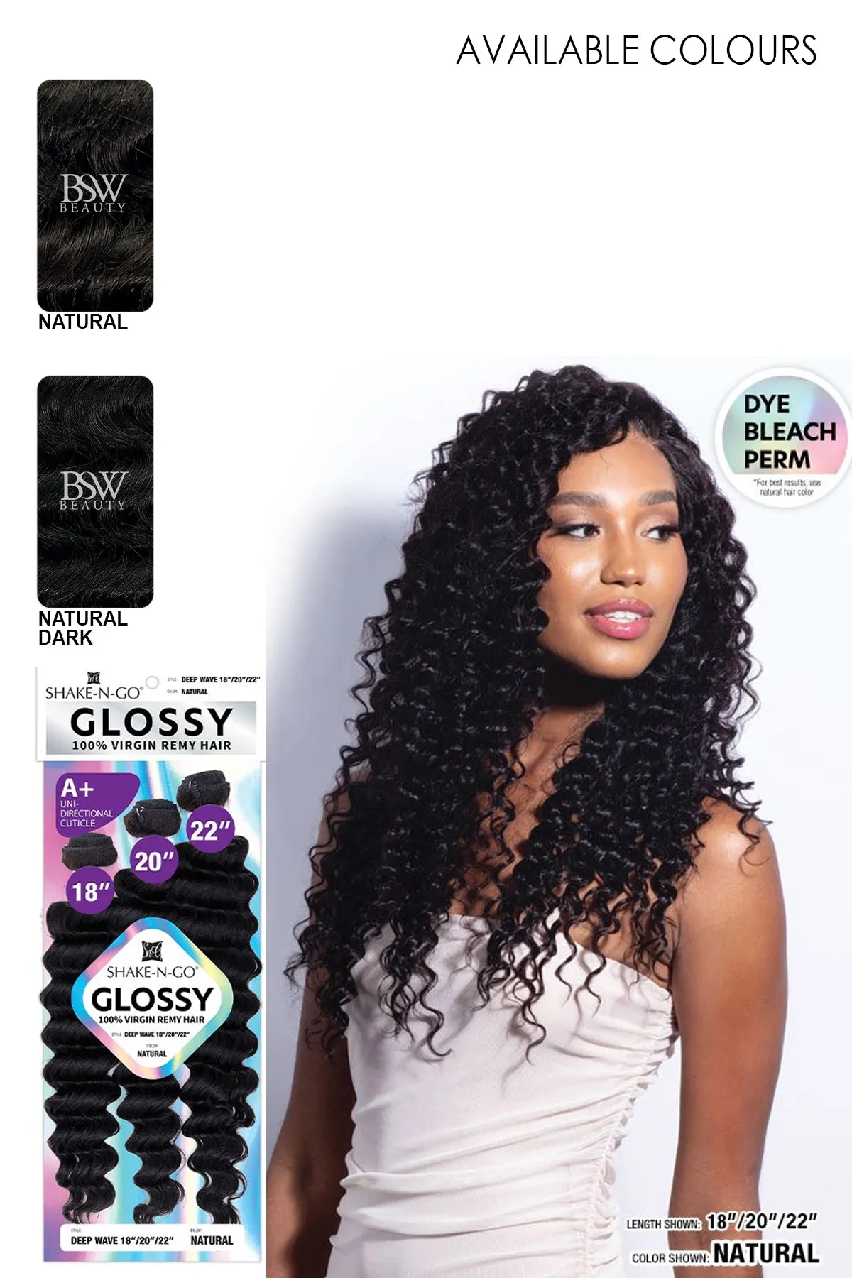 SHAKE N GO GLOSSY 100% VIRGIN REMY HAIR DEEP WAVE