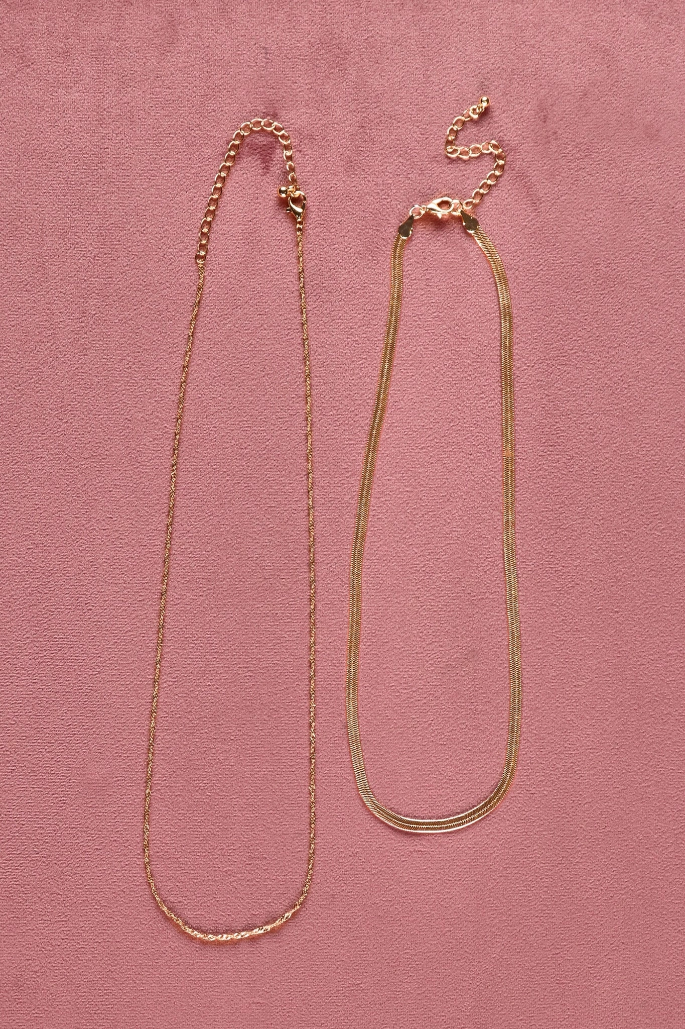 Shine On Label Serpent Necklace Set Gold