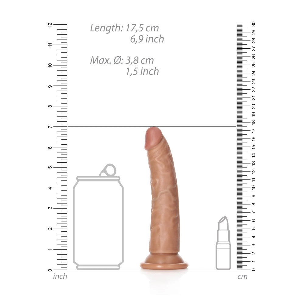 Shots Real Rock Realistic Slim Dildo 6 Inch - Tan