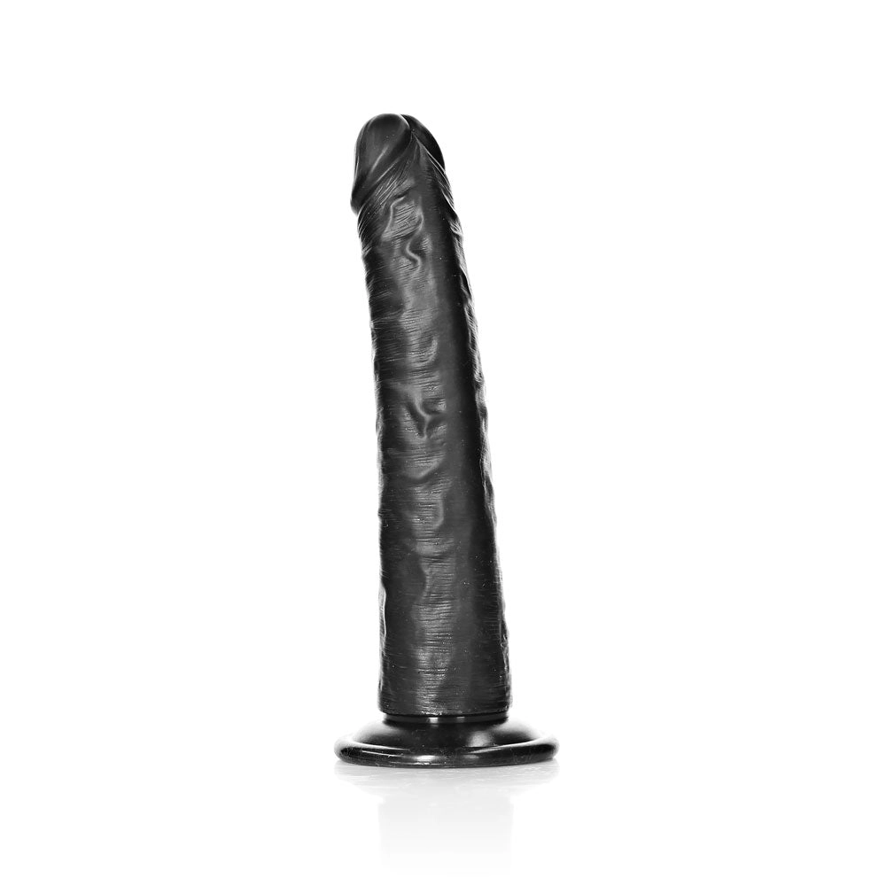 Shots Real Rock Realistic Slim Dildo 8 Inch - Black