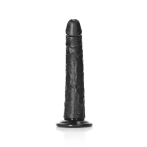 Shots Real Rock Realistic Slim Dildo 8 Inch - Black