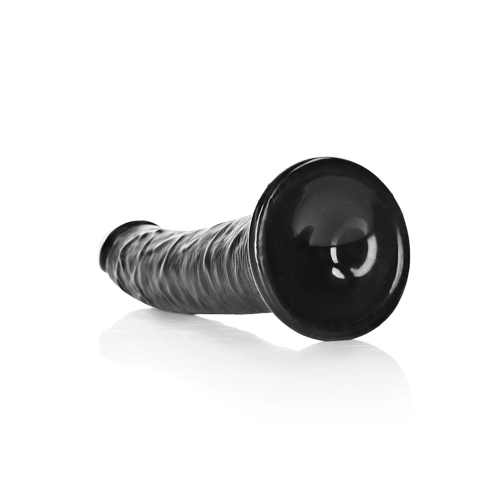 Shots Real Rock Realistic Slim Dildo 8 Inch - Black