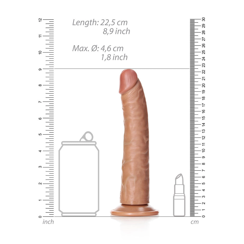Shots Real Rock Realistic Slim Dildo 8 Inch - Tan