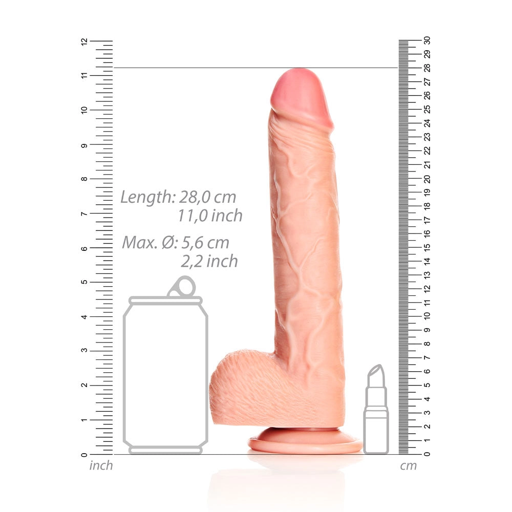 Shots Real Rock Realistic Straight Dildo With Balls 10 Inch - Light