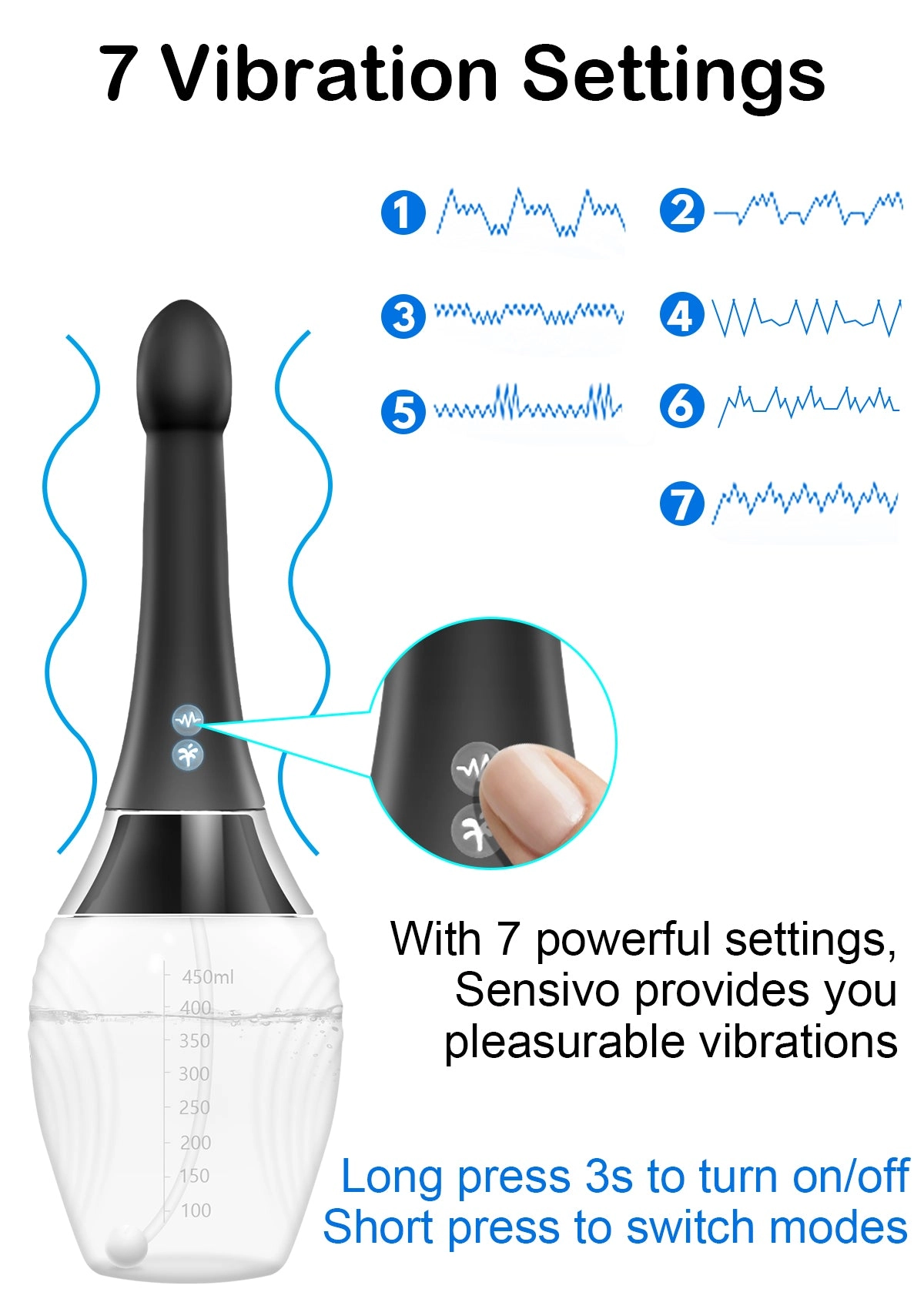 Silicone Enema Anal Douche with Vibration