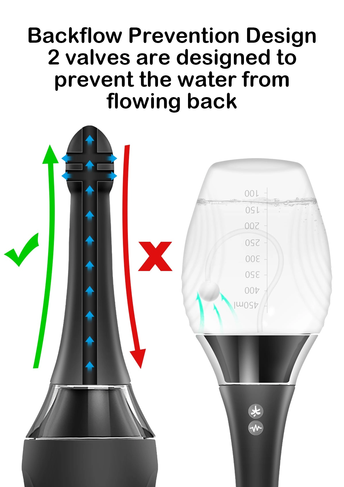 Silicone Enema Anal Douche with Vibration