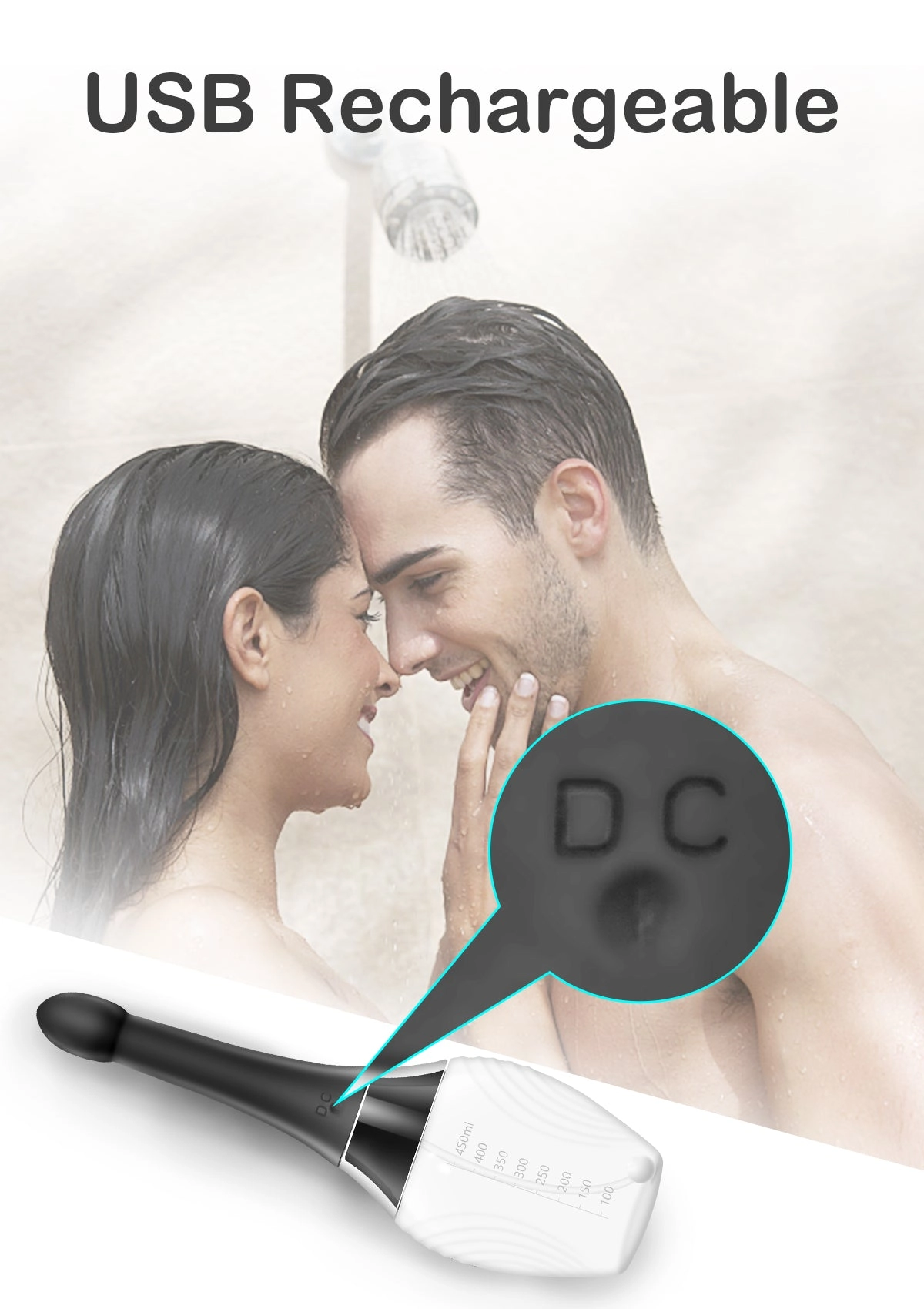 Silicone Enema Anal Douche with Vibration