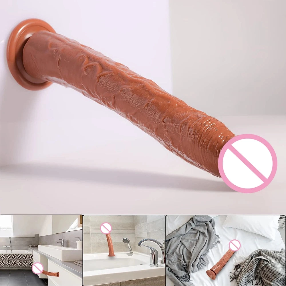 Slim Dildo 13 Inch Dildo Skinny Dildo with Suction Cup