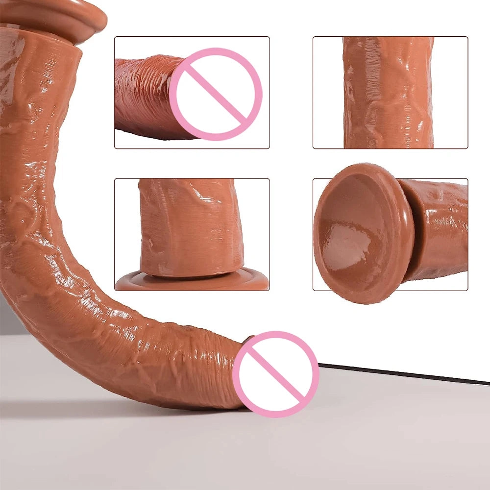 Slim Dildo 13 Inch Dildo Skinny Dildo with Suction Cup