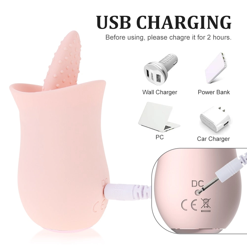 Soft Tongue Licking Vibrator G spot Clitoral Stimulator Mini Clit Rechargeable Nipple Female Masturbator Sex Toys for Women