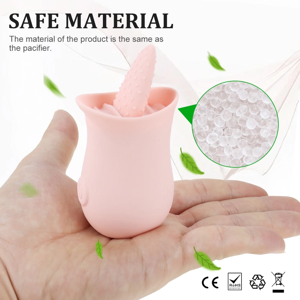 Soft Tongue Licking Vibrator G spot Clitoral Stimulator Mini Clit Rechargeable Nipple Female Masturbator Sex Toys for Women
