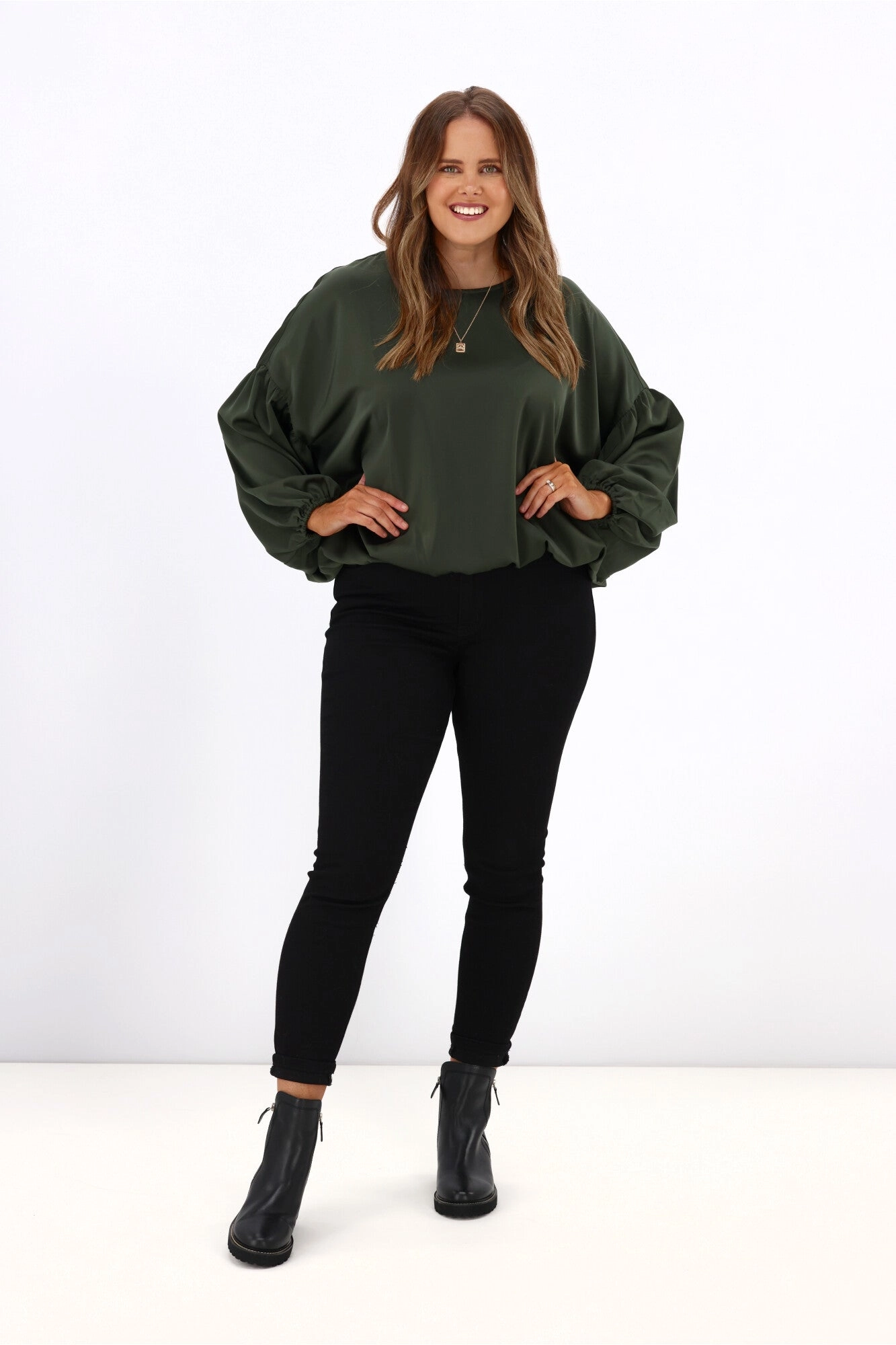 Stella   Gemma Theo Blouse Khaki Green