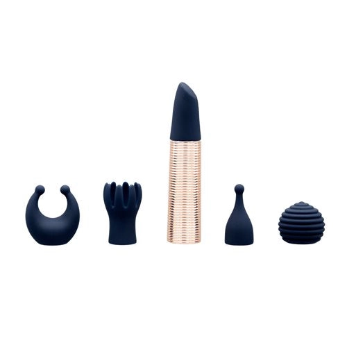 Swan Pillow Talk Secret DESIRES Rechargeable Bullet Vibrator & Attachment Heads | 6 Piece Set