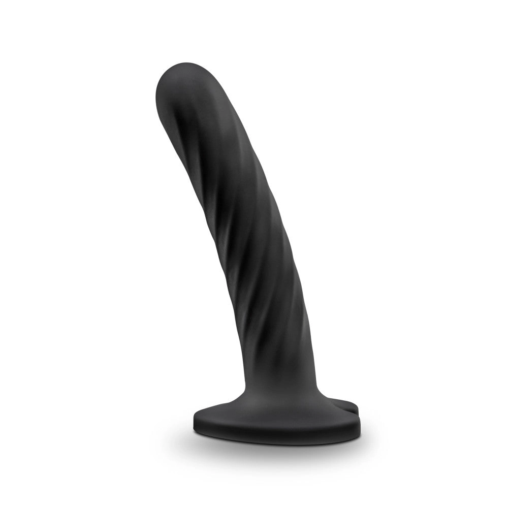 Temptasia By Blush® | Twist Black 5.5-Inch Long Dildo With Suction Cup Base