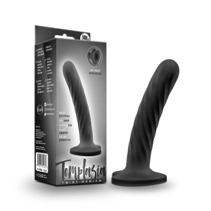 Temptasia By Blush® | Twist Black 5.5-Inch Long Dildo With Suction Cup Base
