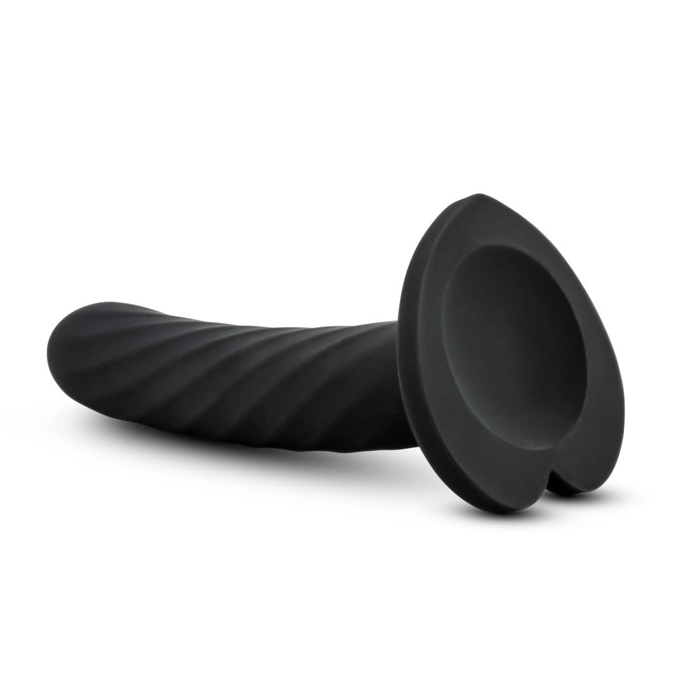 Temptasia By Blush® | Twist Black 5.5-Inch Long Dildo With Suction Cup Base
