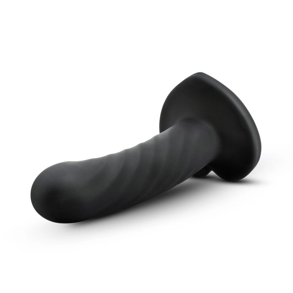 Temptasia By Blush® | Twist Black 5.5-Inch Long Dildo With Suction Cup Base