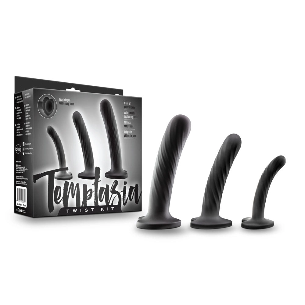 Temptasia Trio: Fun Dildo Kit with Twisting Textures and Suction Bases