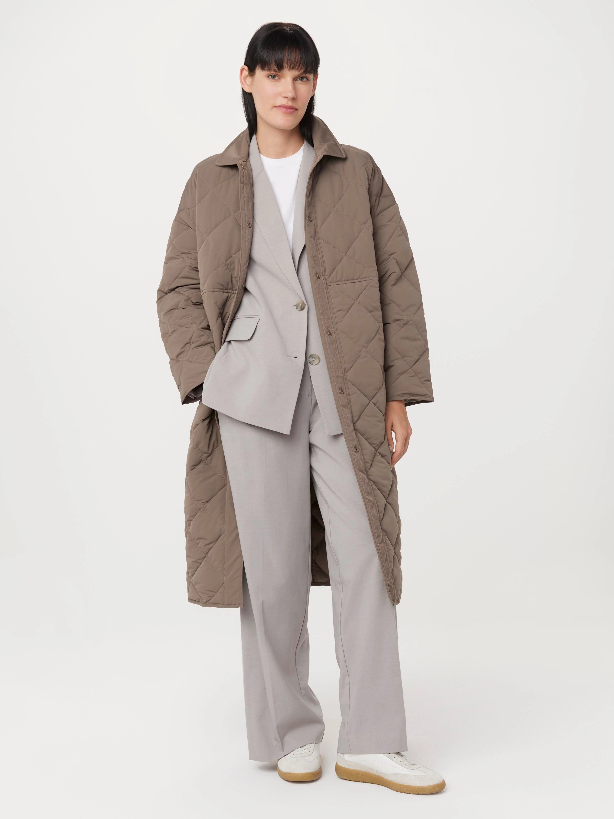 The Skyline Maxi Jacket in Dark Taupe