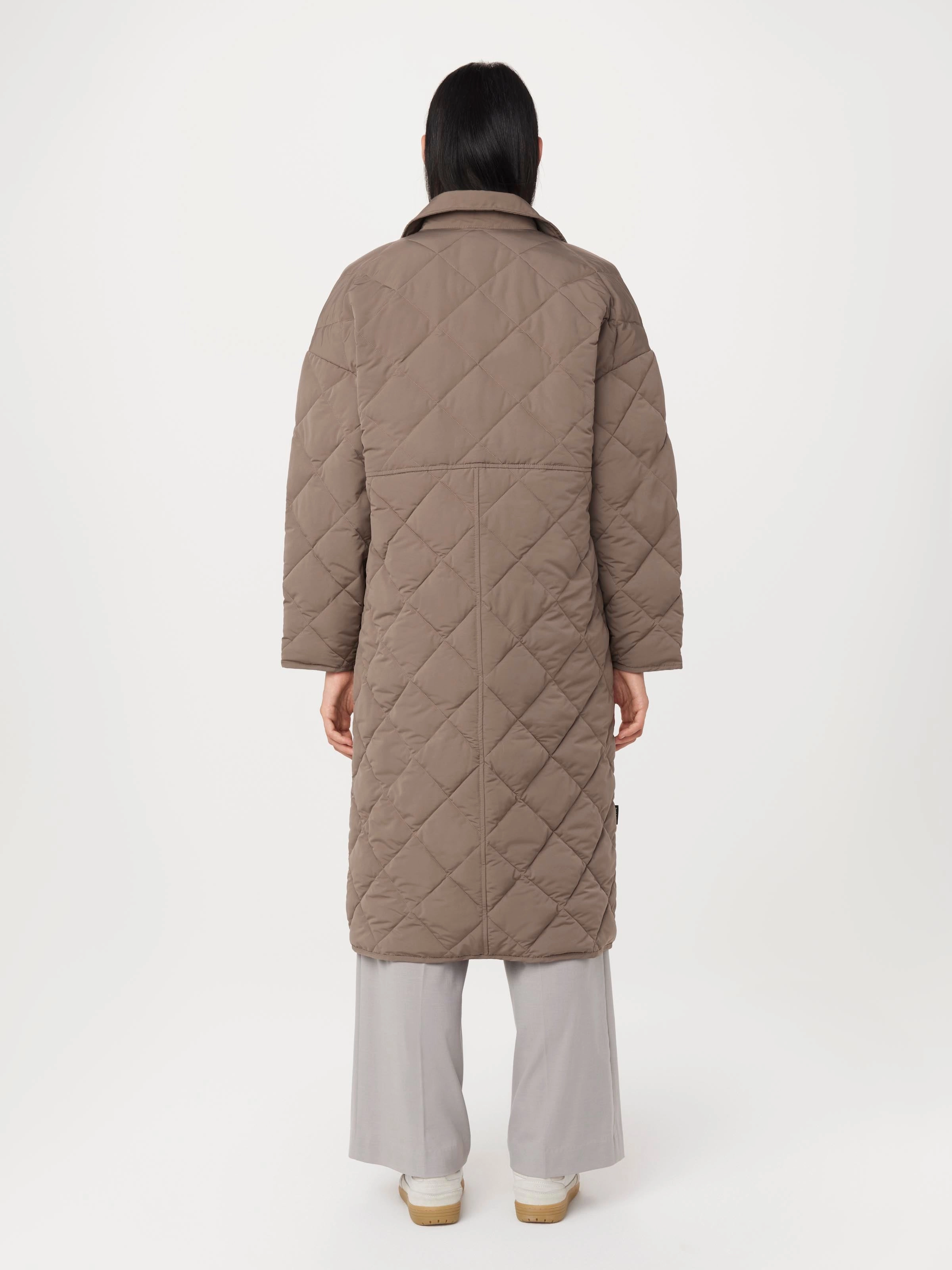 The Skyline Maxi Jacket in Dark Taupe