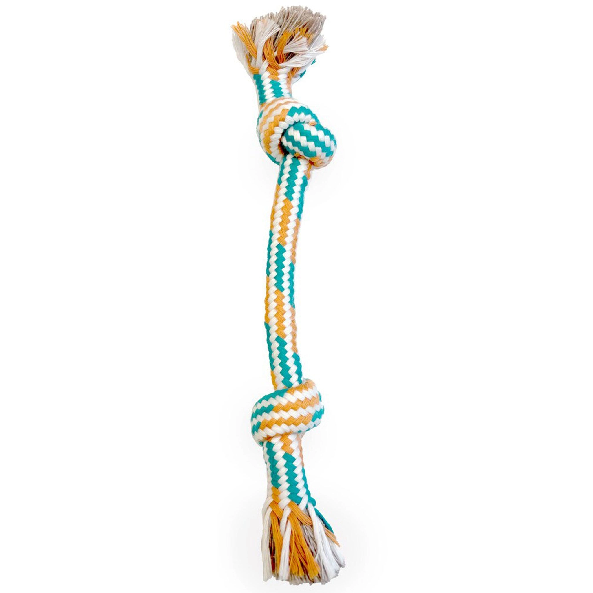 Thoozy Pet 2 Knot Rope Orange & Teal Dog Toys