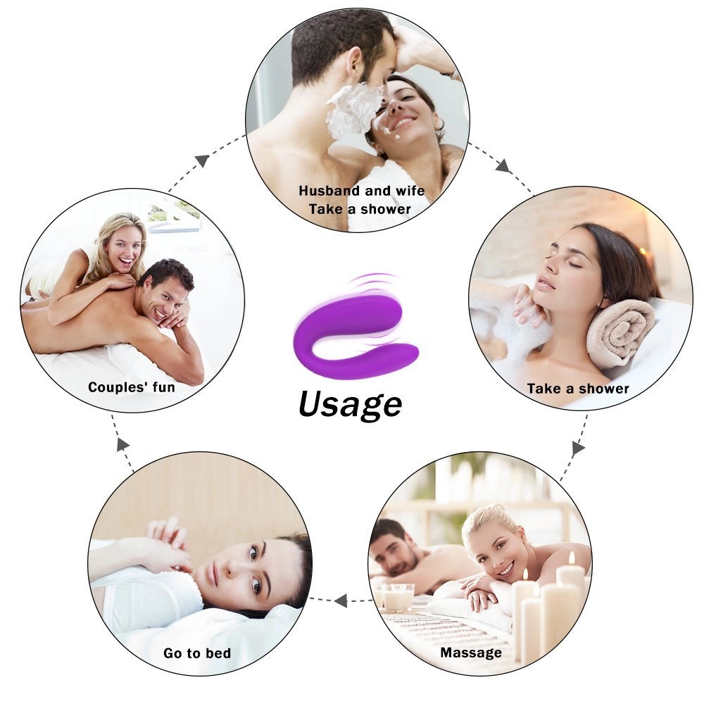 U Shape Vibrator G-spot Vaginal & Anal Vibrator Clitoris Stimulation Vibrating Dildo Orgasm for Women Masturbation