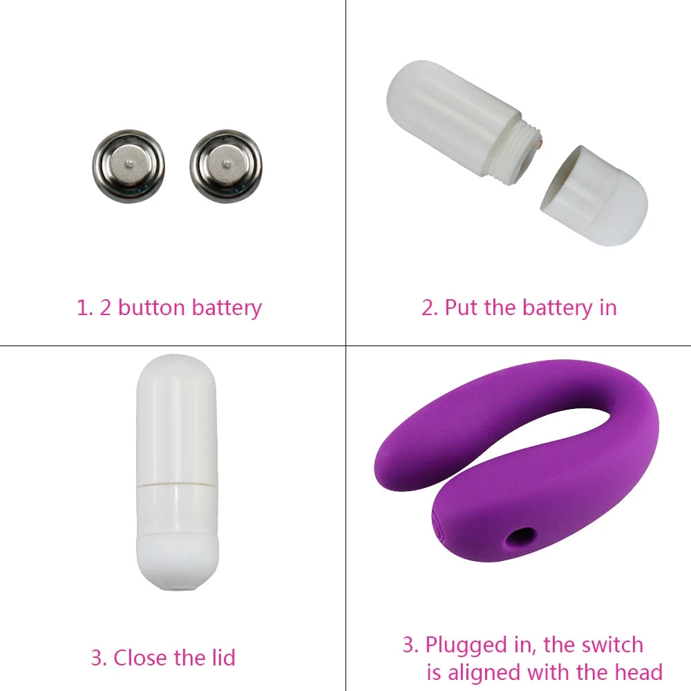 U Shape Vibrator G-spot Vaginal & Anal Vibrator Clitoris Stimulation Vibrating Dildo Orgasm for Women Masturbation
