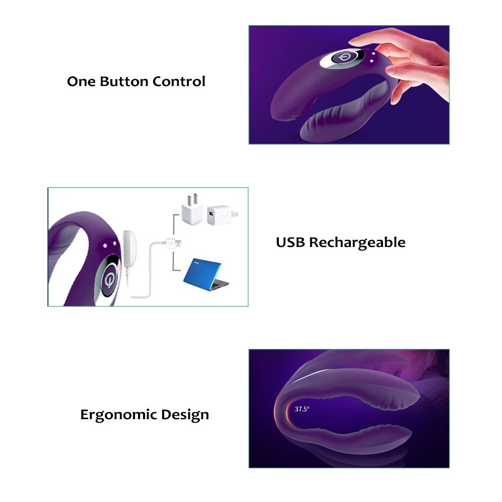 U Shape Vibrator G-spot Vaginal & Anal Vibrator Clitoris Stimulation Vibrating Dildo Orgasm for Women Masturbation