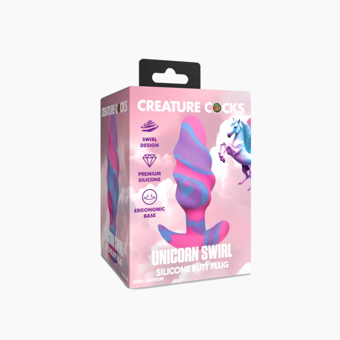 Unicorn Swirl Silicone Butt Plug