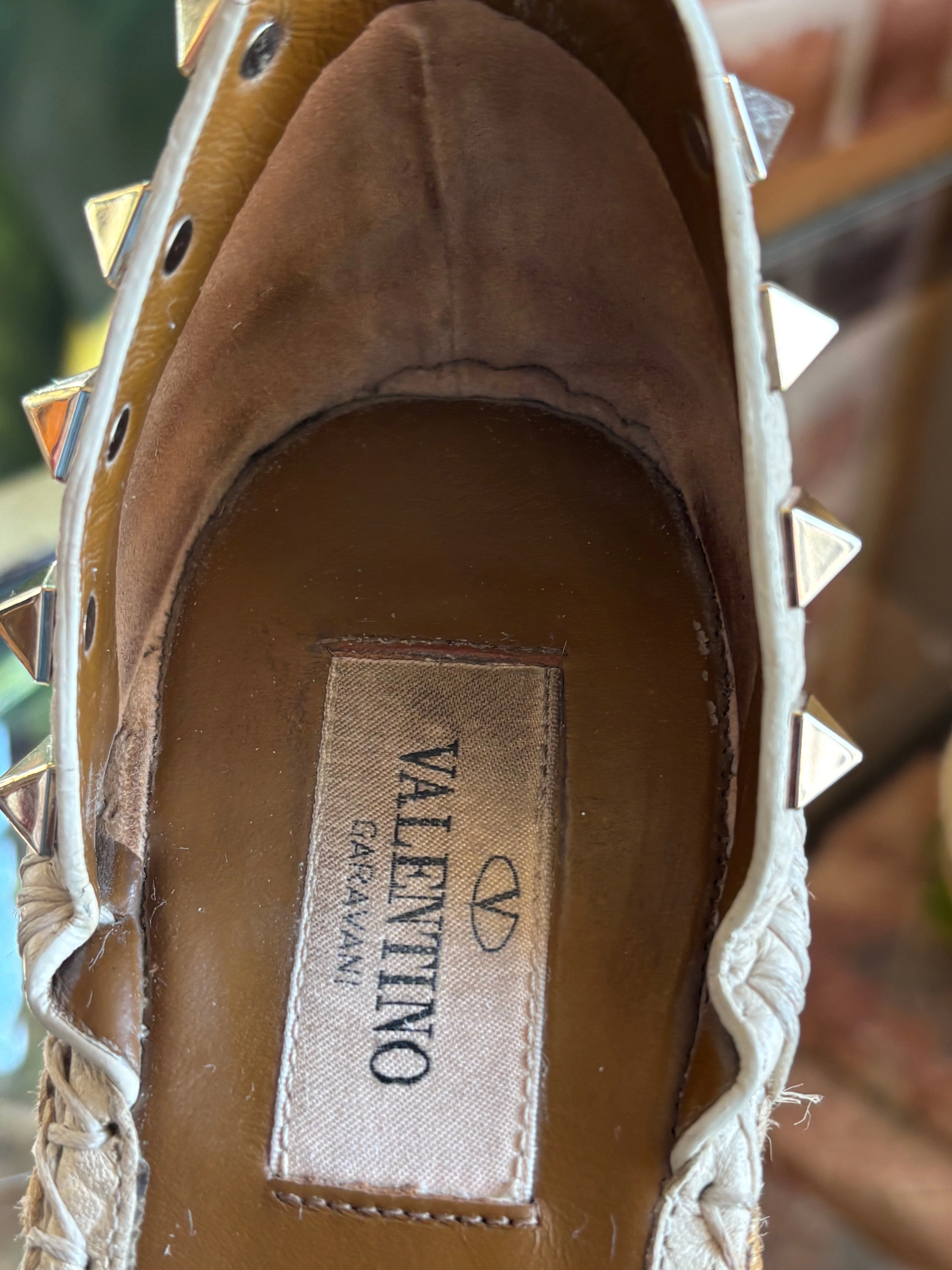 VALENTINO Beige  Espadrille Wedges Sz 36 ( US 6)