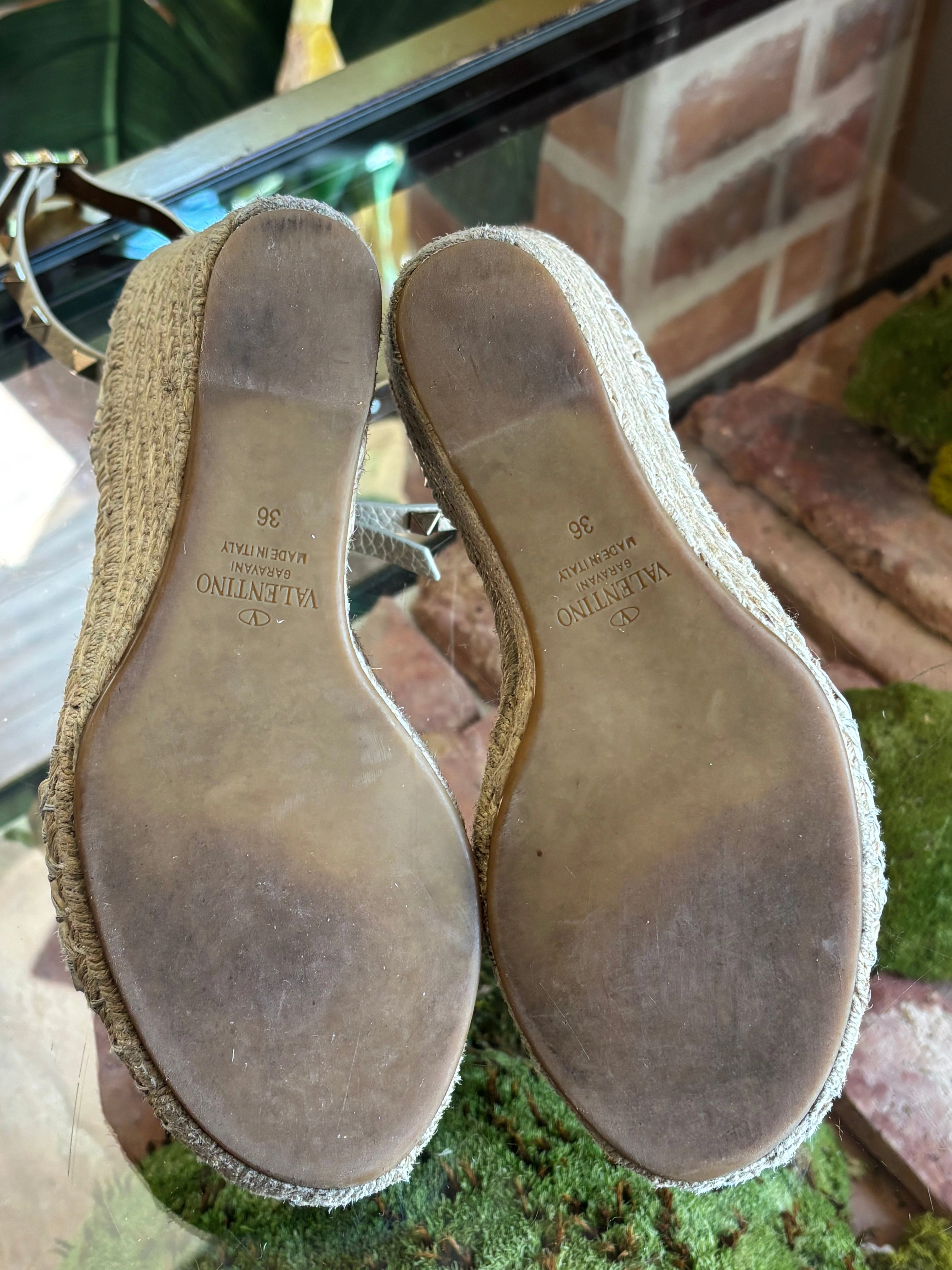 VALENTINO Beige  Espadrille Wedges Sz 36 ( US 6)