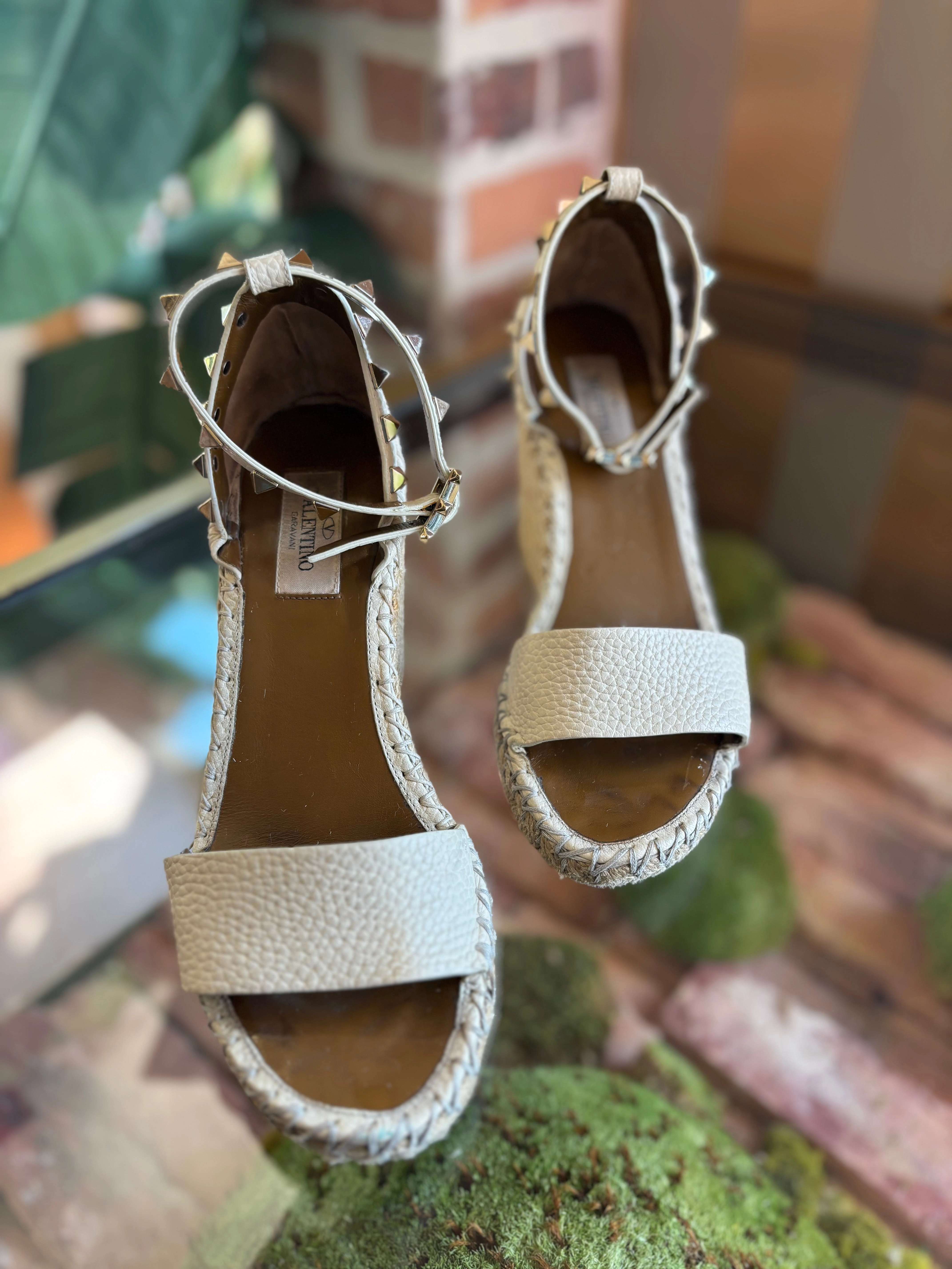 VALENTINO Beige  Espadrille Wedges Sz 36 ( US 6)