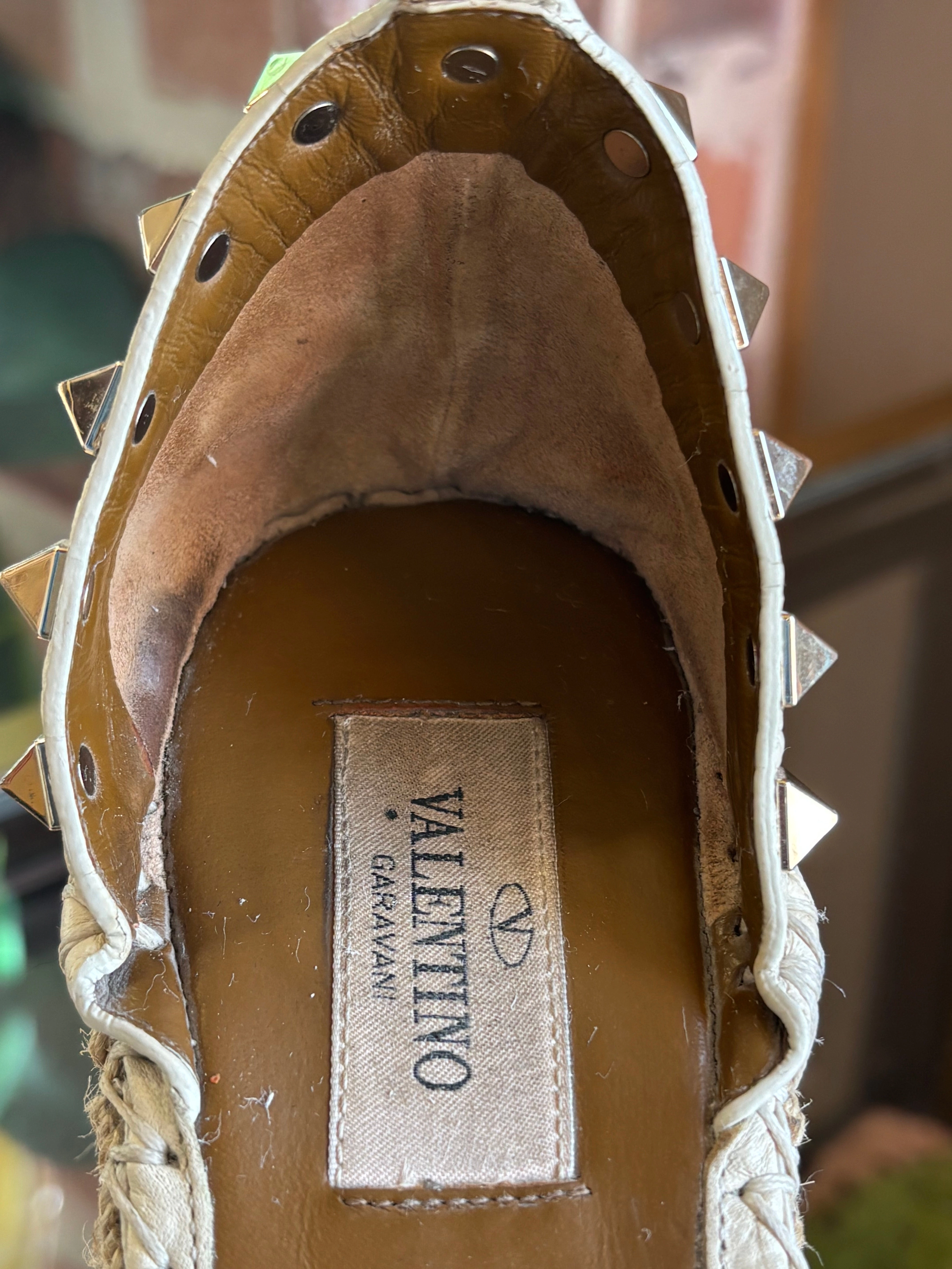 VALENTINO Beige  Espadrille Wedges Sz 36 ( US 6)