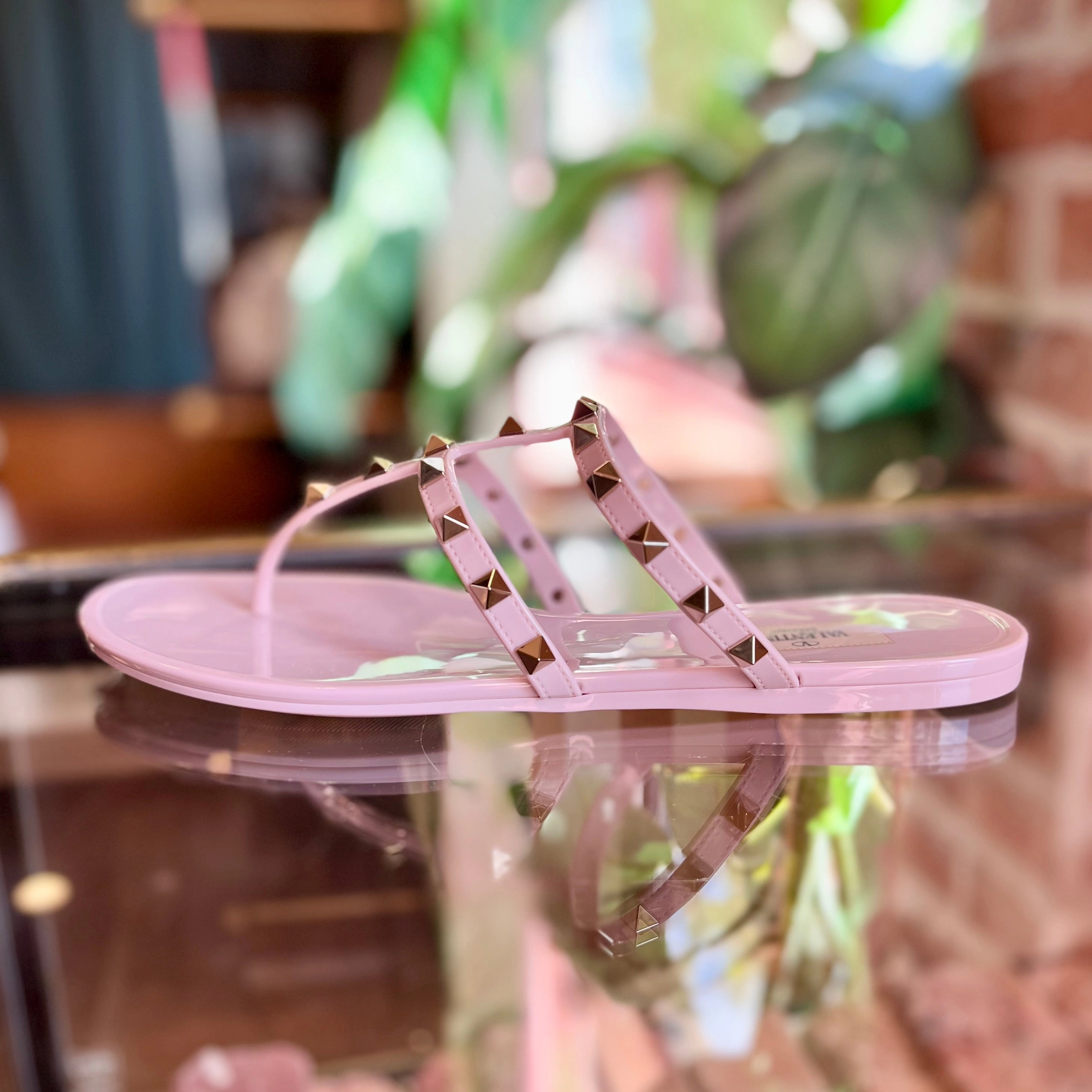 VALENTINO Pink Rockstud Sandals SZ41