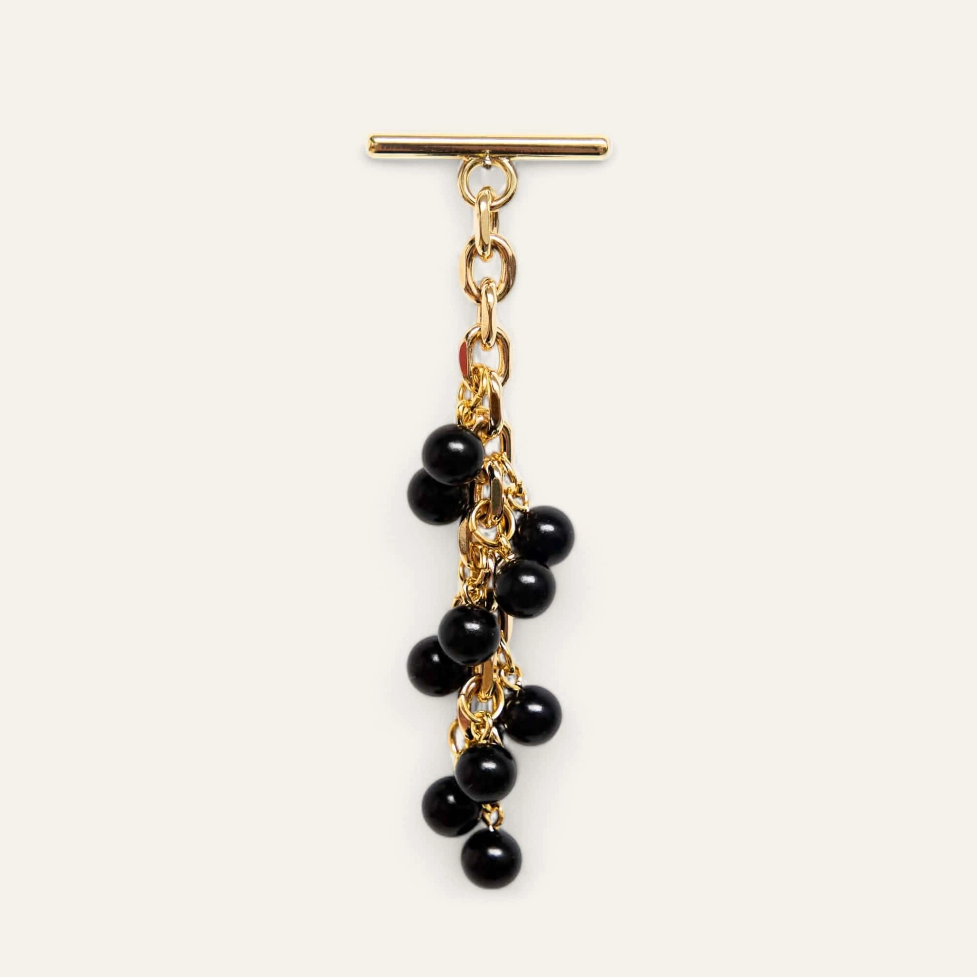 Venus Tassel | Black with Gold hardware