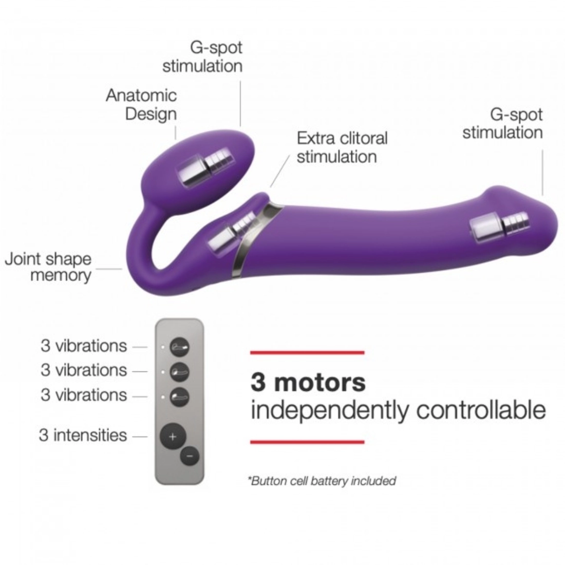 Vibrating Bendable Strapless Strap-on