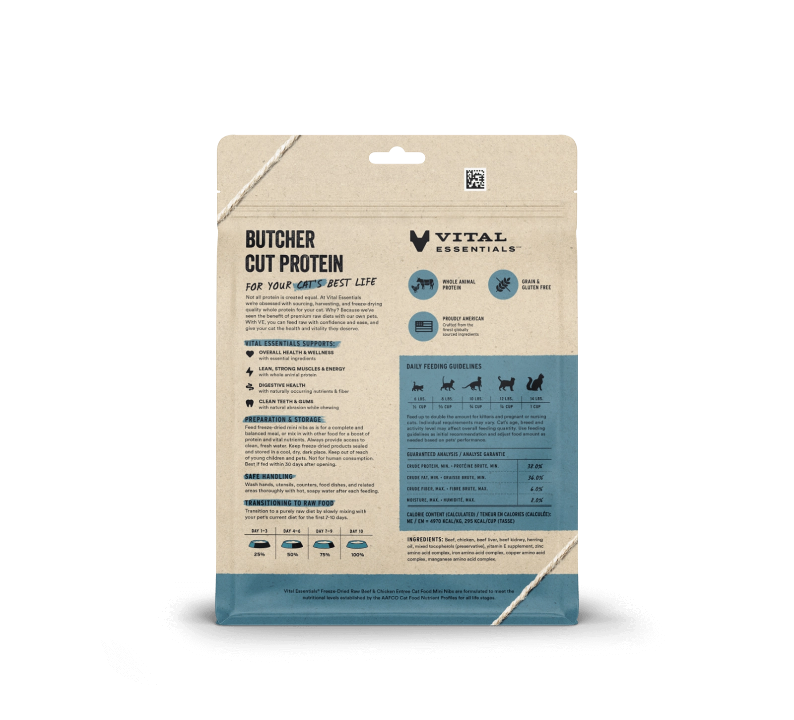 Vital Essentials Beef & Chicken Entree Mini Nibs Freeze-Dried Raw Cat Food