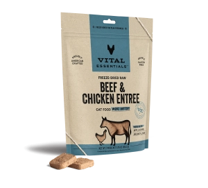 Vital Essentials Beef & Chicken Entree Mini Patties Freeze-Dried Raw Cat Food