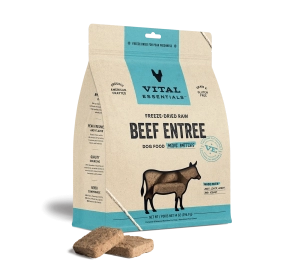 Vital Essentials Beef Entree Mini Patties Freeze-Dried Raw Dog Food