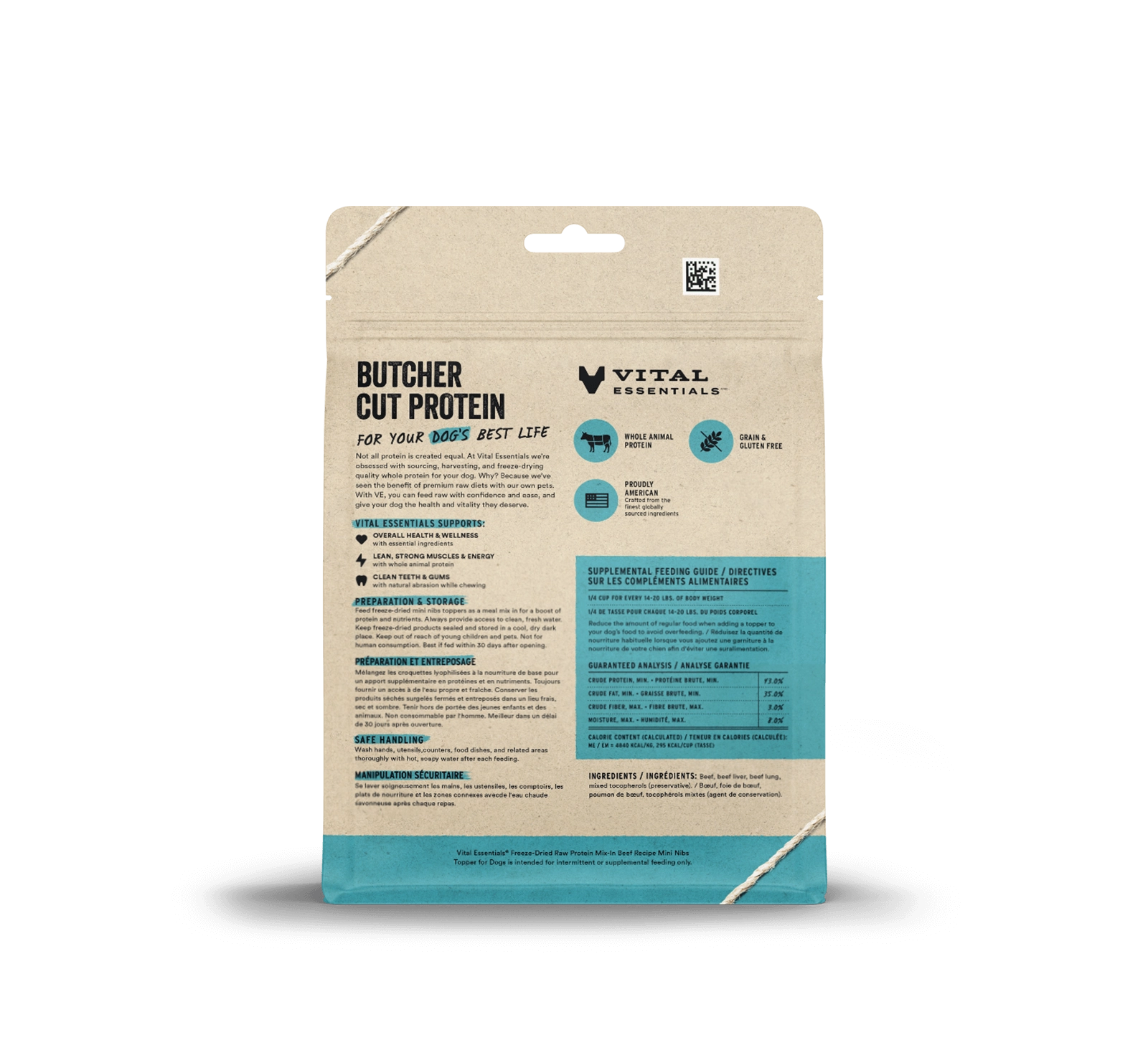 Vital Essentials Beef Recipe Freeze-Dried Raw Protein Mix-In Mini Nibs Topper For Dogs